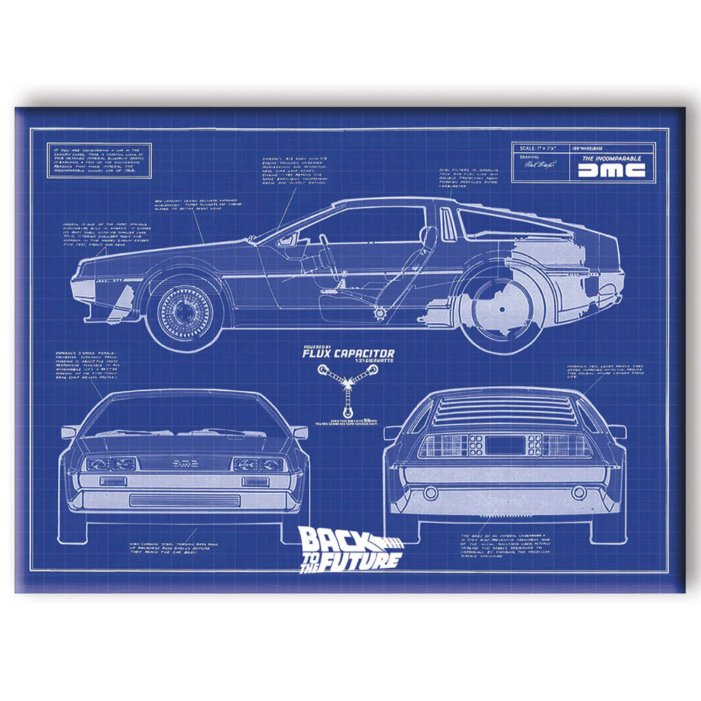 BACK TO THE FUTURE - Blueprint / Flat Magnet